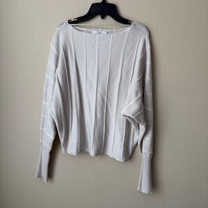 MAGASCHONI Women's Pullover Sweater Size M Batwing Stripe Dolman Sleeves Casual